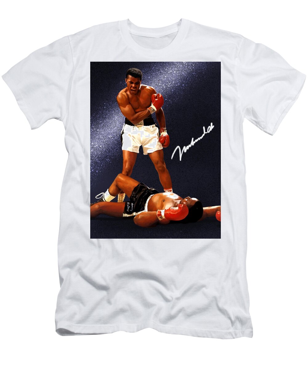 Muhammad Ali Boxing Champ Sonny Liston Knockout Adult T Shirt